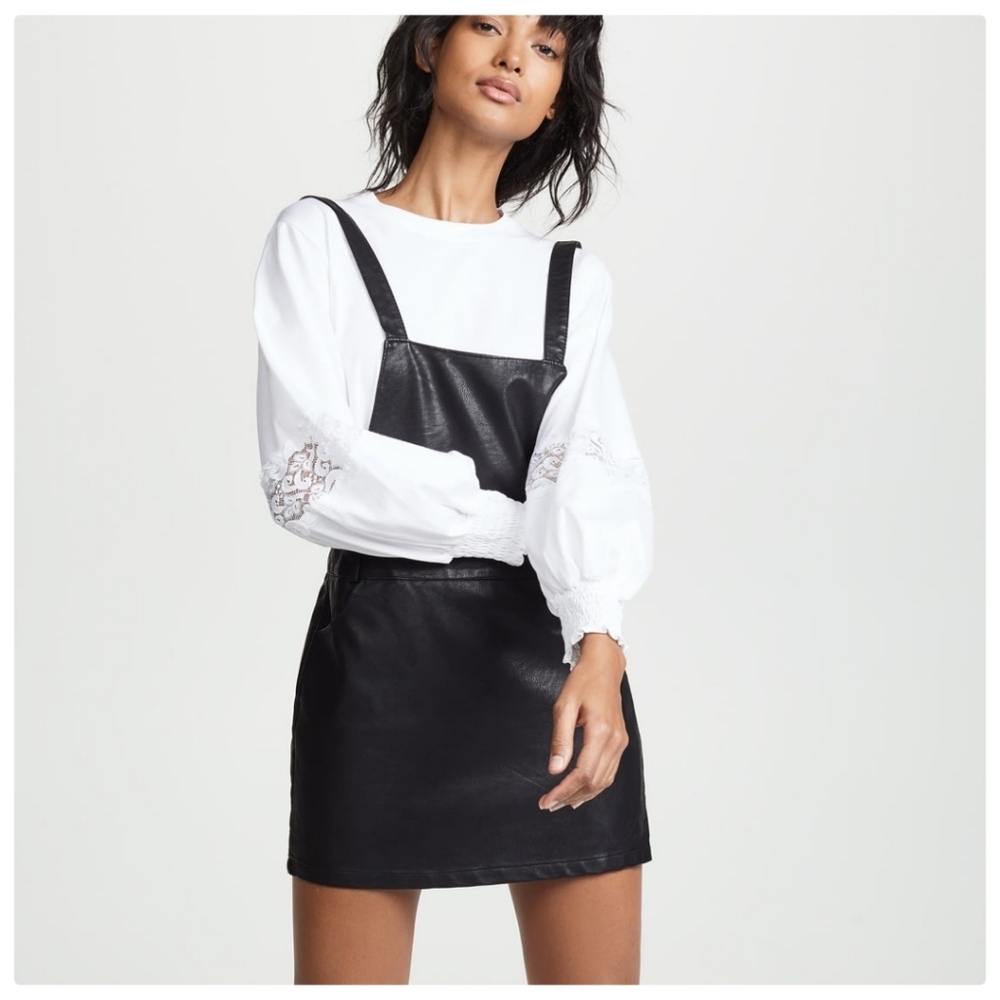 BB Dakota Jack vegan leather pinafore black medium - Picture 1 of 8